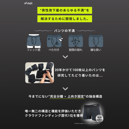 完全分離型ボクサーパンツ　≠not Active Underwear FA BOXER BRIEF