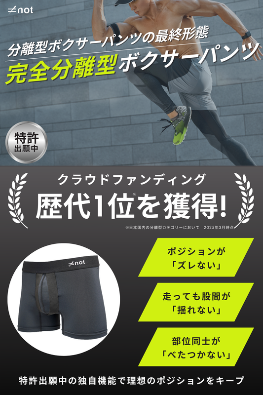完全分離型スポーツ用インナーパンツ　≠not Active Underwear FA BOXER BRIEF