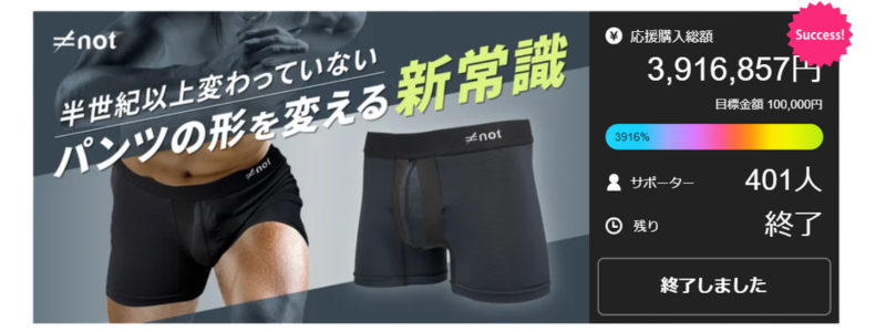 Makuake での応援購入実績